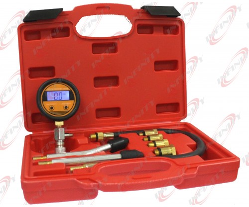 DIGITAL LCD GAUGE ENGINE COMPRESSION CHECK TESTER 4 AUTO PETROL GAS CYCLINDER