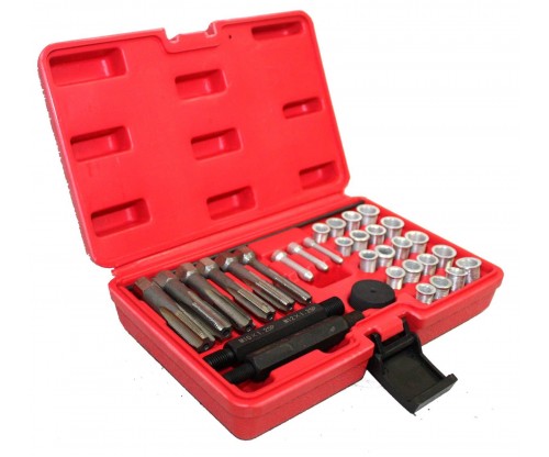 33pcs Cylinder Head Glow Plug Tap Thread Re-threading Repair / Restore Tool Set 