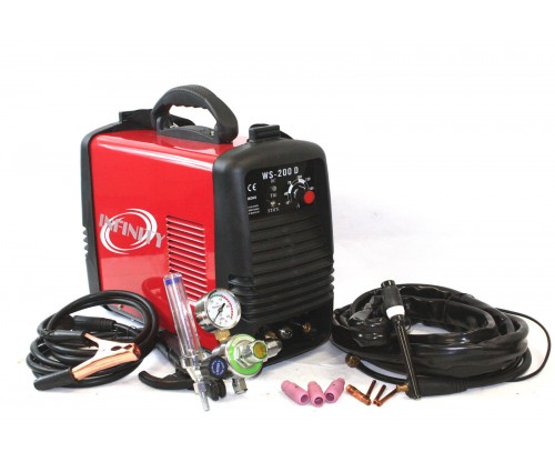 200 Amp DC Inverter TIG & ARC STICK MMA Welding Steel Welder W/Argon Flow Meter