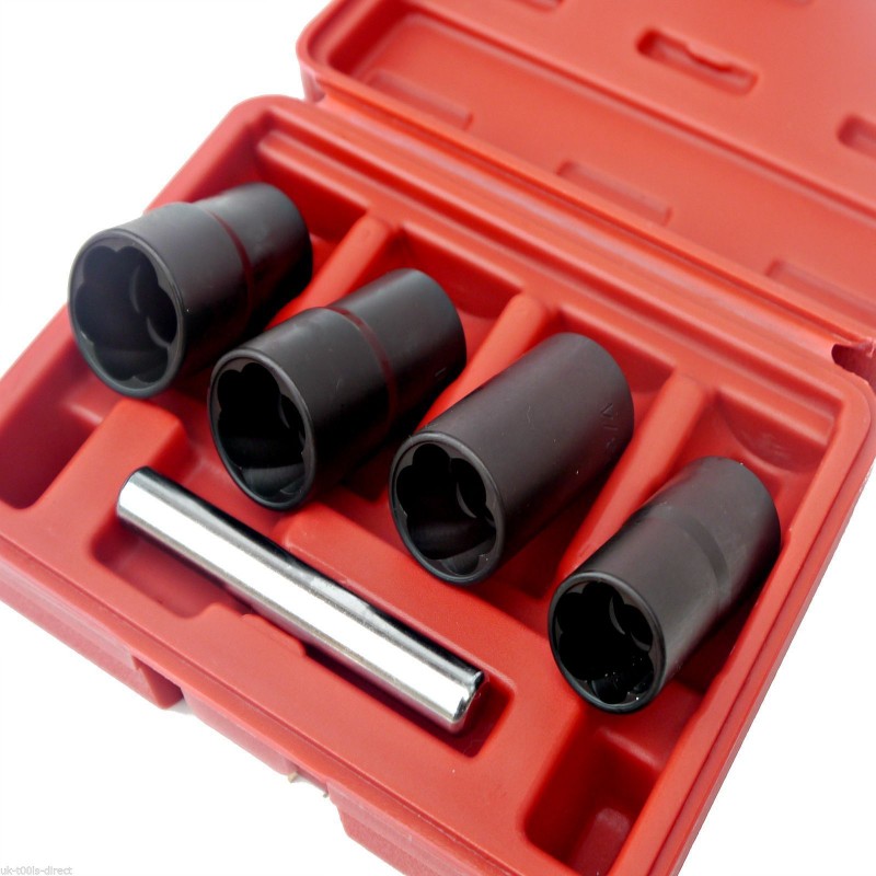 20pc Locking Wheel Twist Socket Set Damaged Nut Remover Deep & Shallow 3/8" 