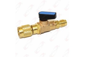 3pc HVAC A/C Straight SHUT-OFF Ball Valve Adapter For R134a R22 R12 R410a 1/4"