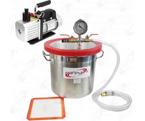 3 Gallon Vacuum Chamber and 2.5CFM Single Stage Pump to Degassing Silicone Kit