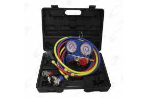 R134A A/C DIAGNOSTIC TESTING CHARGING MANIFOLD GAUGE HVAC METER KIT C/F READING