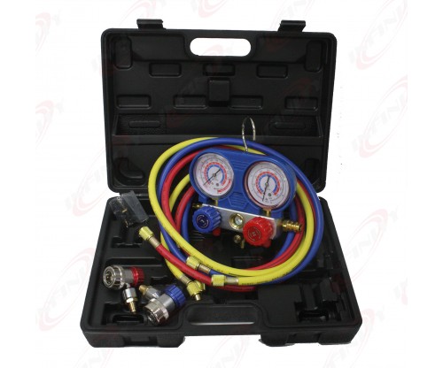 R134A A/C DIAGNOSTIC TESTING CHARGING MANIFOLD GAUGE HVAC METER KIT C/F READING