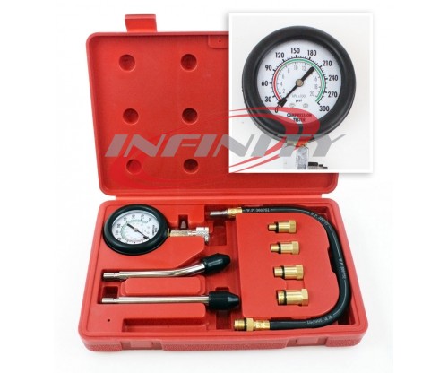 Engine Cylinder Compression auto Tester Kit gauge M8 M10 M12 M14 Gas motor 90376