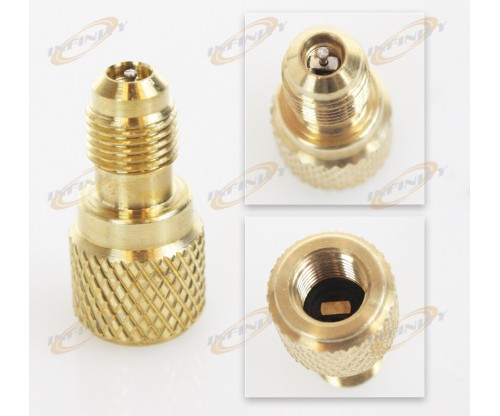 R134a Brass Adapter 1/4" Male to 1/2" ACME Female Charging Hose to Vacuum Pump