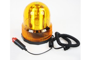 Revolving Amber Caution Yellow Light for Vehicles - 'No-Drill' Magnetic Base