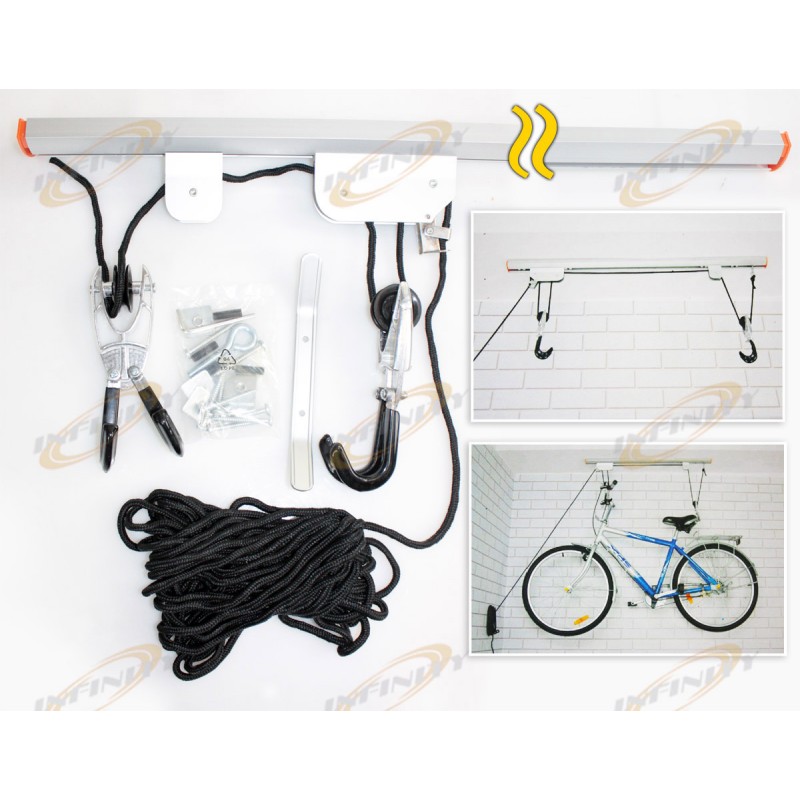 Bike Lift Rack W Ceiling Rail Mounting Bike Rack Bike Ladder