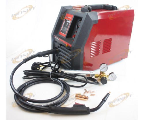 MIG 185 Flux 230V 170 Amp Welding Machine Gas / NO Gas Welder w/Regulator & Hose