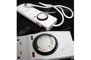 15 AMP POWER STRIP SURGE PROTECTOR TIMER 8 OUTLET 24 HOUR HYDROPONIC 120V