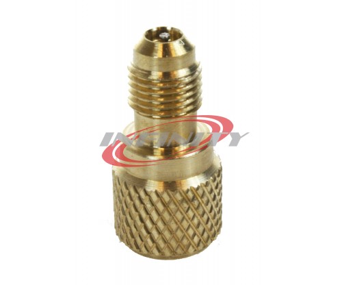 ACME AC R134a Brass Adapter Freon Fitting 1/4" Male to 1/2" Female w/ valve core