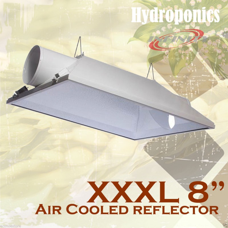 Air Cooled Reflector Hydroponics Grow Light Reflector Hoods  8" LARGE AIR COOLED 