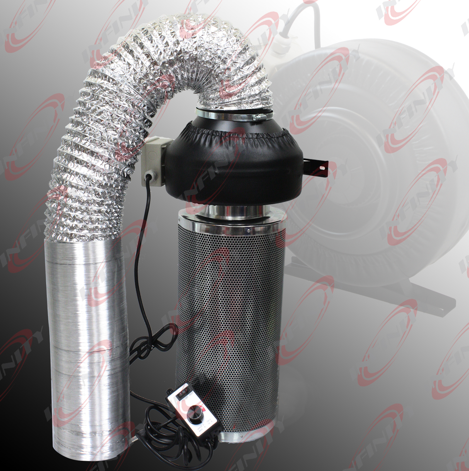 iPower 4" 6" 8" 10" 12" Inch Air Carbon Charcoal Filter for Inline Fan 