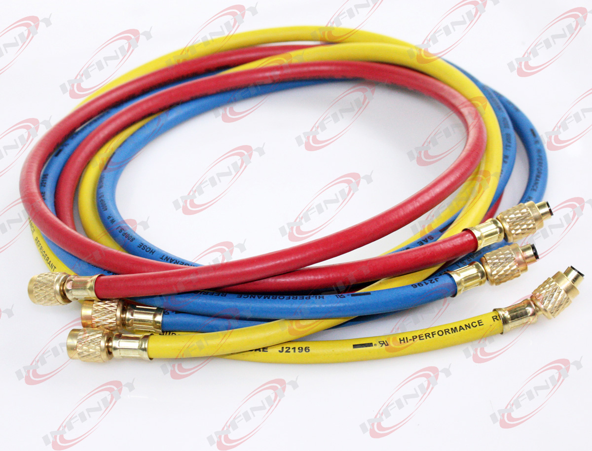 Charging Hose A/C Refrigerants 60HVAC 1/4 SAE 600 PSI R410a R134a Replacement 